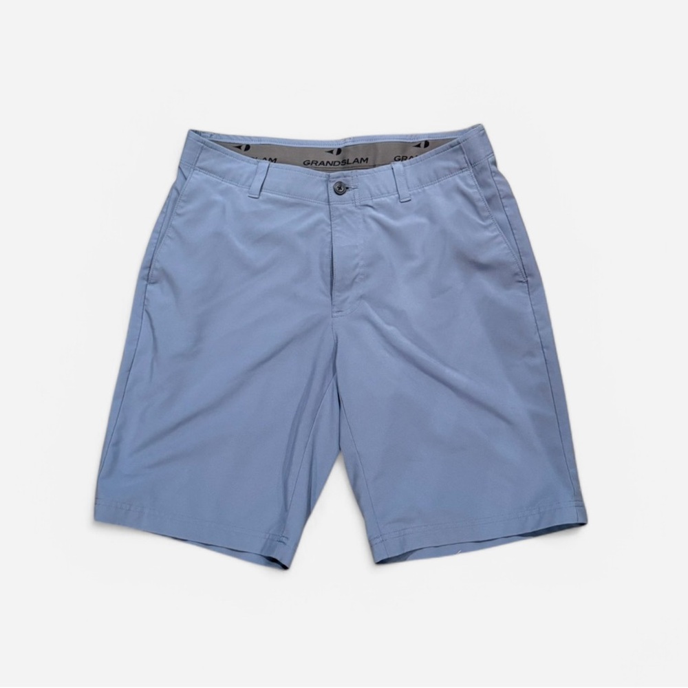 Grand Slam Blue Flat Front Shorts with Relaxed Fit